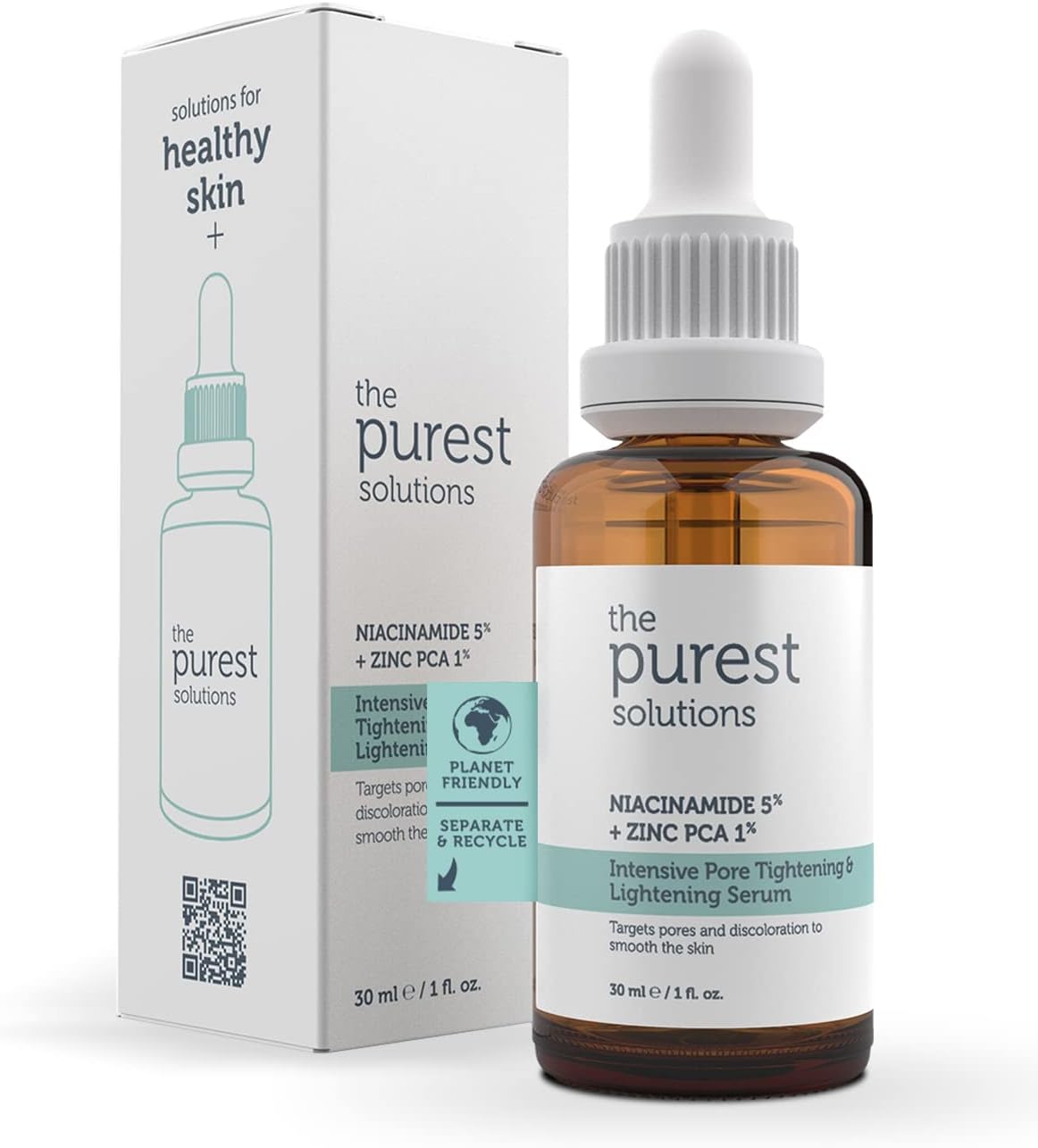 THE PUREST SOLUTIONS NIACINAMID 5% + ZINC PCA 1% SERUM INTENSIF ECLAIRCISSANT ET RESSERANT DES PORES 30 ML