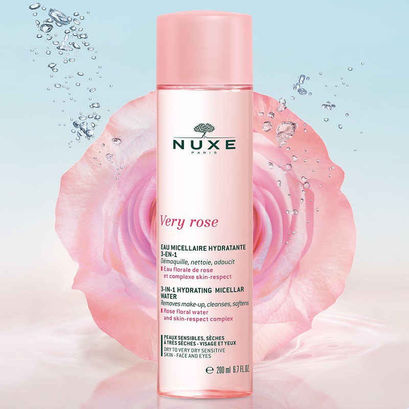 NUXE VERY ROSE EAU MICELLAIRE HYDRATANTE 3 EN 1 200 ML PEAUX SECHES