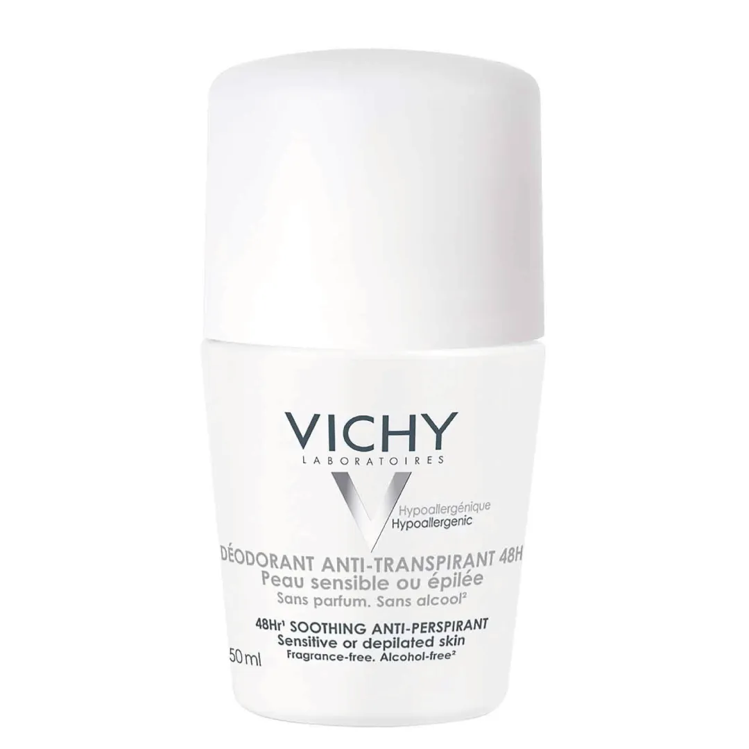 VICHY DEODORANT ANTI-TRANSPIRANT 48H PEAUX SENSIBLES OU EPILEES ROLL-ON 50ML