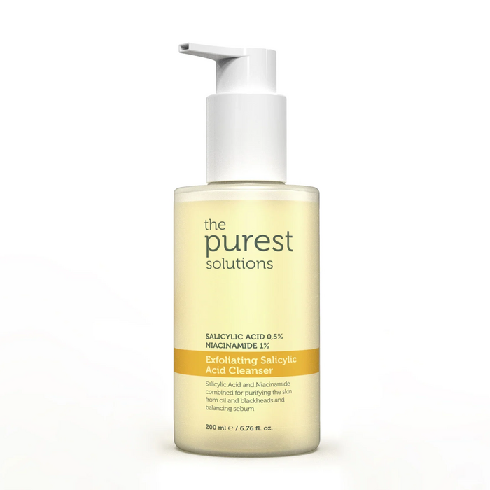 THE PUREST SOLUTIONS EXFOLIATING SALICYLIC ACID CLEANSER 0.5% SALICYLIC ACID 1% NIACINAMIDE 200ML